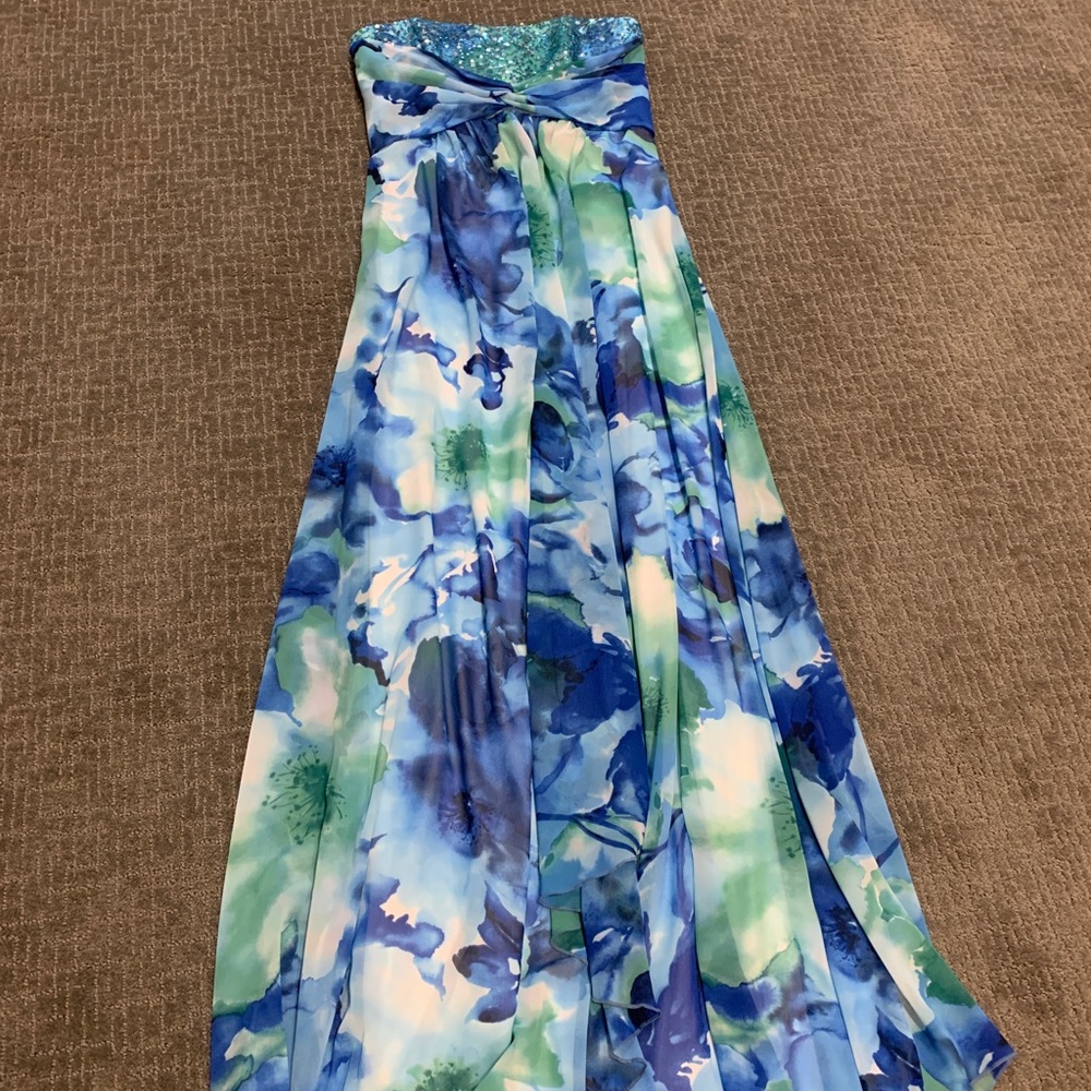 Vintage NWT Exclusive Design Floral Strapless Gown